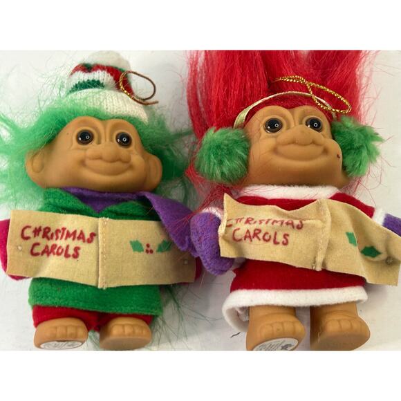 Lot of 2 Russ Troll Christmas Ornaments Carolers. - Picture 7 of 8